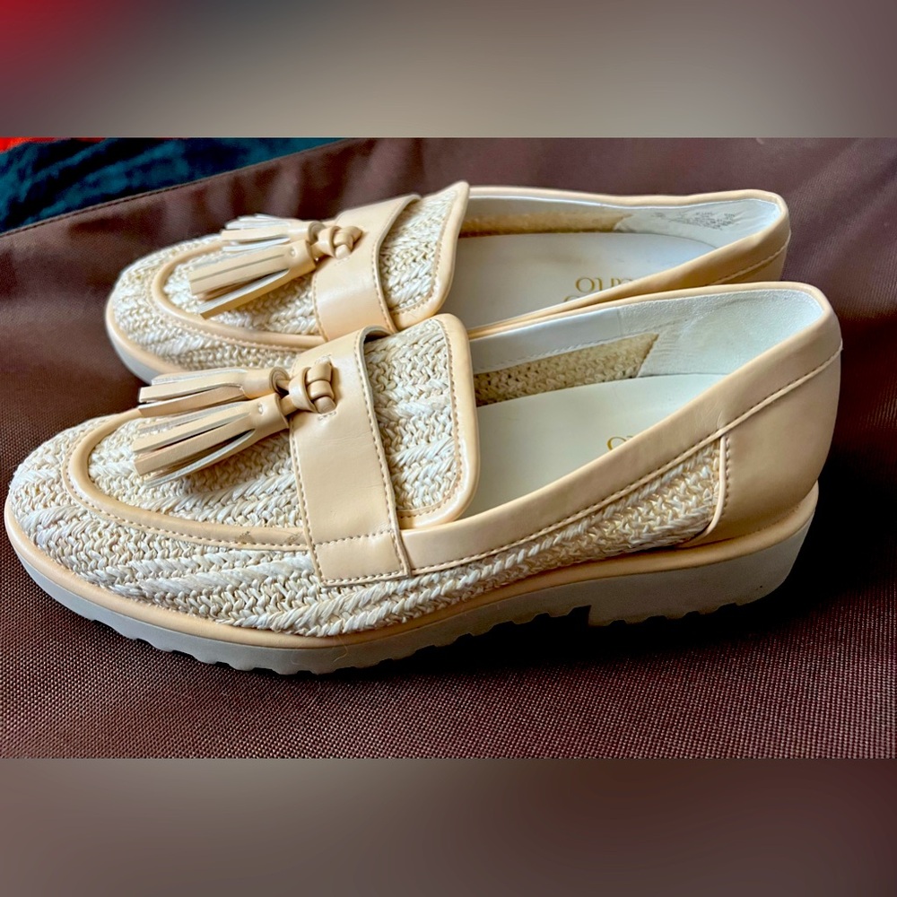 Franco Sarto Carolynn 8 Womens Woven Lugged Sole Loafers